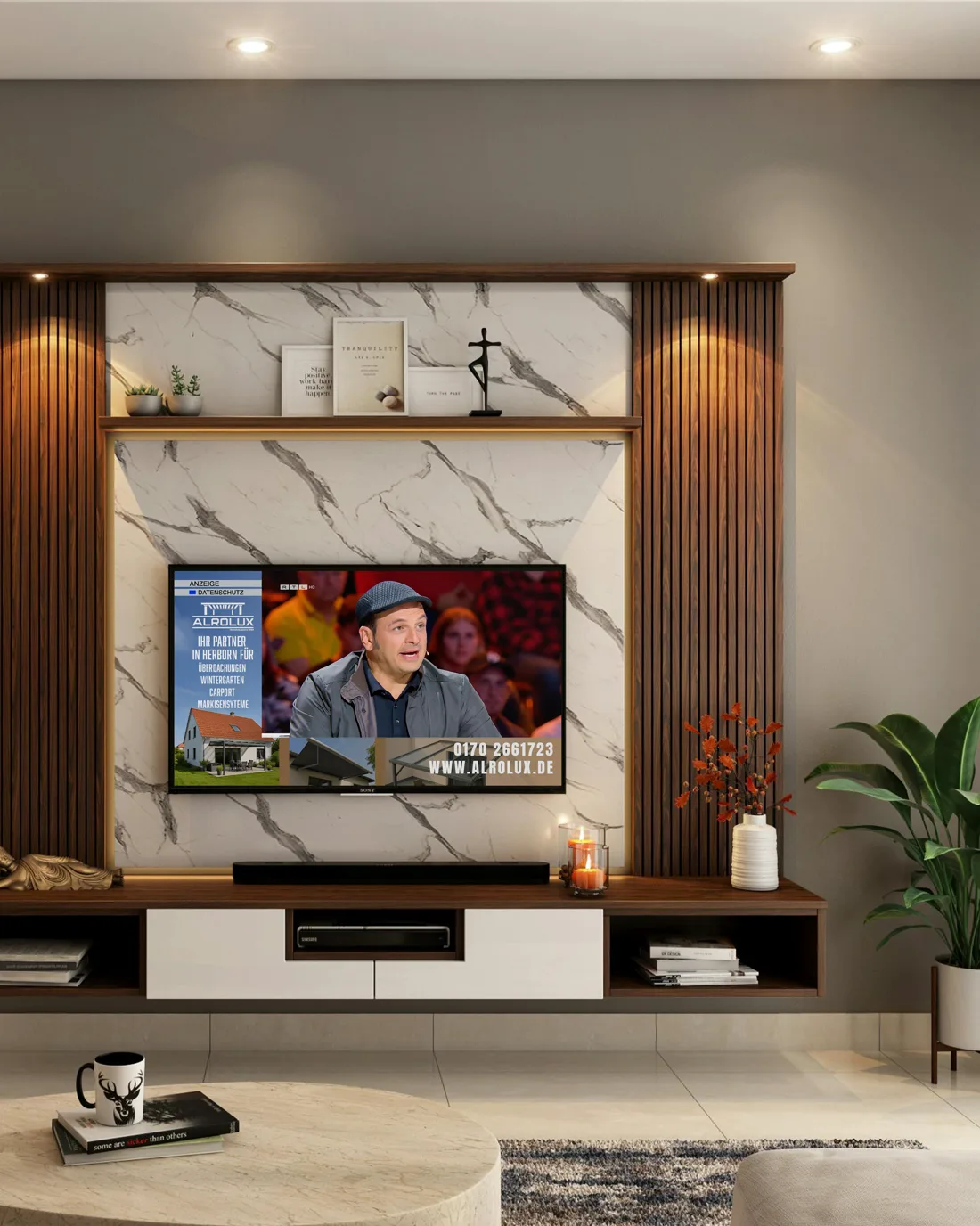 Auf dem Smart-TV im Wohnzimmer