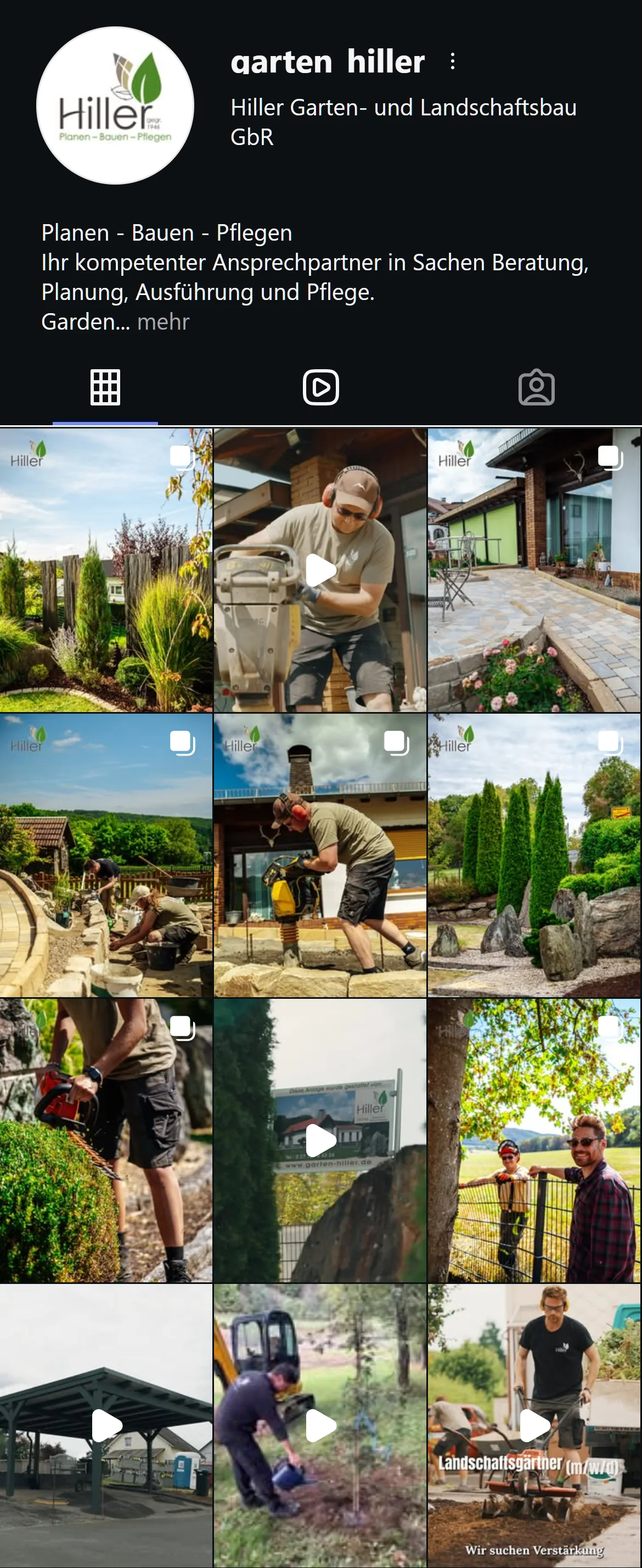 Instagram-Profil @garten_hiller