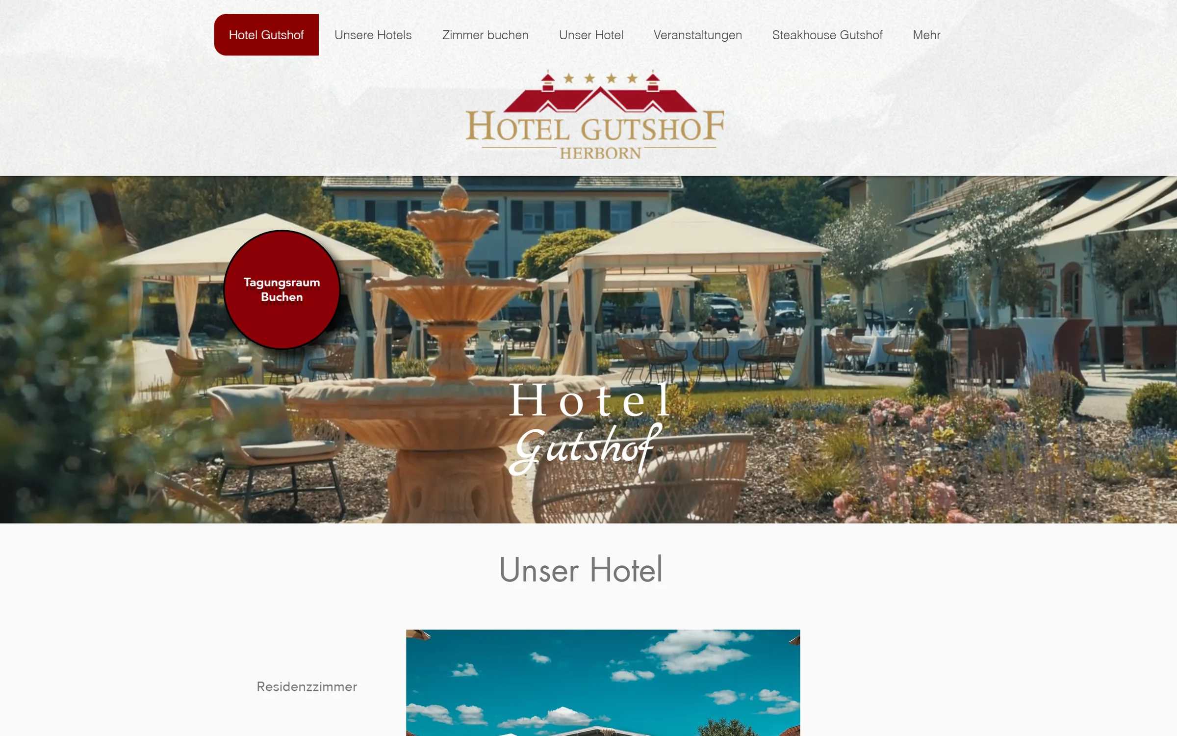 Website Hotel Gutshof Herborn, Desktop
